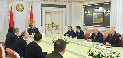Réunion entre le président Loukachenko et le Conseil de sécurité biélorusse, sept. 2020, 