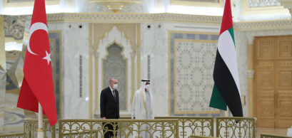 President Erdogan and Crown Prince Sheikh Mohamed bin Zayed in Abu Dhabi, Febuary 14th, 2022