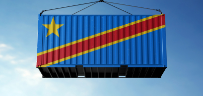 Conteneurs de fret avec drapeau démocratique du Congo