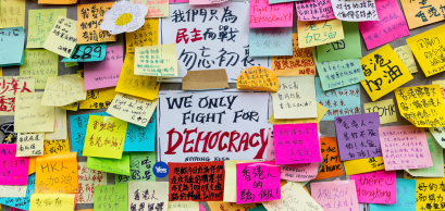 2014 -  Messages laissés par des manifestants, Hong Kong.