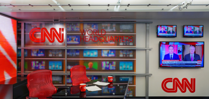Siège de la chaîne d'information CNN situé dans le centre d'Atlanta, en Géorgie.