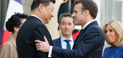 Le Président Emmanuel Macron et le President Xi Jinping, Palais de l'Elysée, Paris, 2018