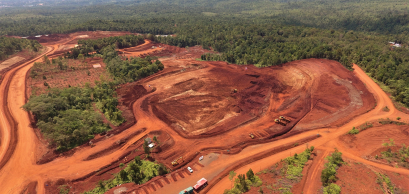 Opening and clearing of a nickel mining area in Indonesia