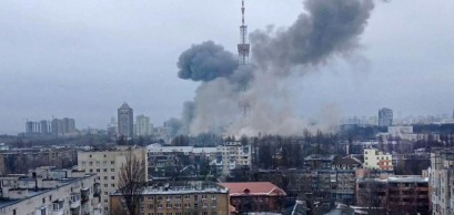 The TV Tower in Kyiv, Ukraine, March 1, 2022