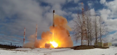 Russia tests a new nuclear-capable intercontinental ballistic missile Sarmat, April 20, 2022