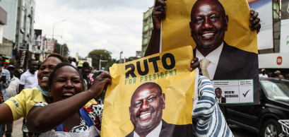 Des partisans de William Ruto célèbrent le verdict de la Cour suprême à Nakuru, au Kenya - 5 septembre 2022 