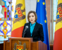 La présidente moldave Maia Sandu lors d'une conférence de presse, février 2023