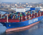 Le porte-conteneurs Cosco Gemini de la compagnie maritime COSCO, Hambourg, Allemagne, le 8 avril 2020