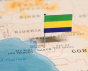 Le drapeau du Gabon sur la carte du monde