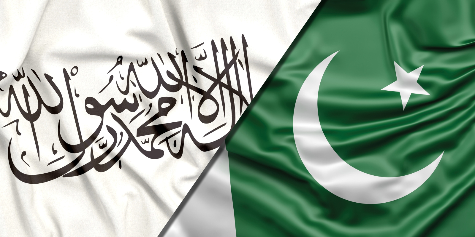 Drapeaux Taliban et Pakistanais