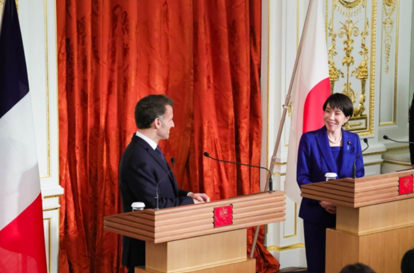 French President Emmanuel Macron and Japanese Prime Minister Sanae Takaichi, Toyko - April 1, 2026