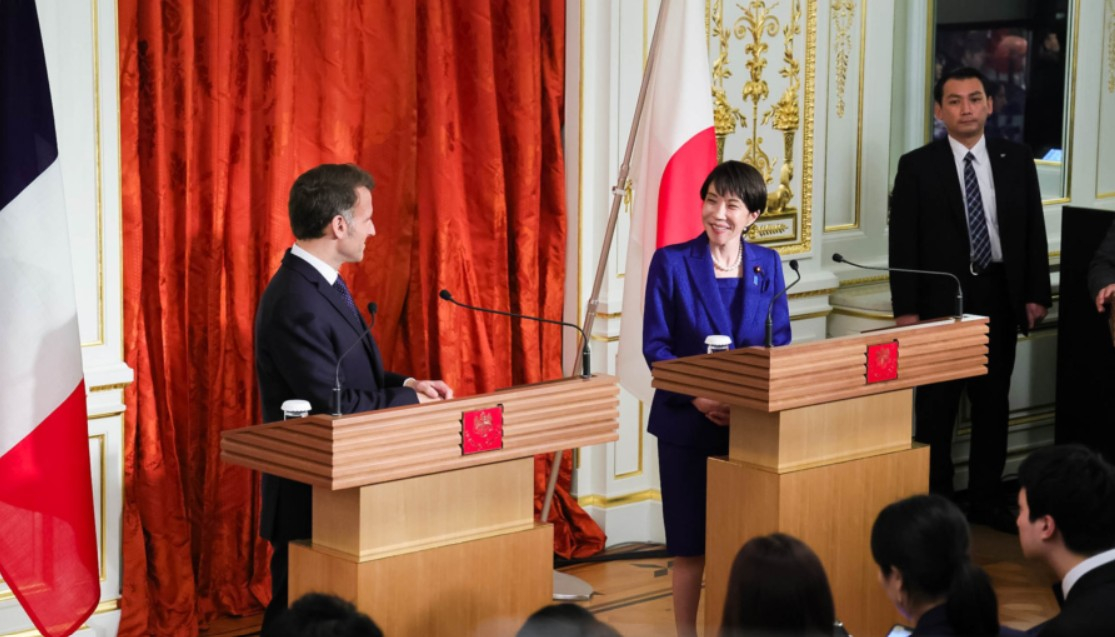 Le président français Emmanuel Macron et la Première ministre japonaise Sanae Takaichi, Tokyo – 1er avril 2026