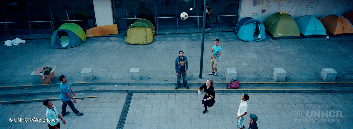 Hungary. Refugees waiting at a train station (13 September 2015)